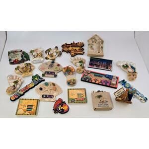 Over 20 Assorted Collectible Fridge Magnets Travel Souvenir Multicolor Lot READ